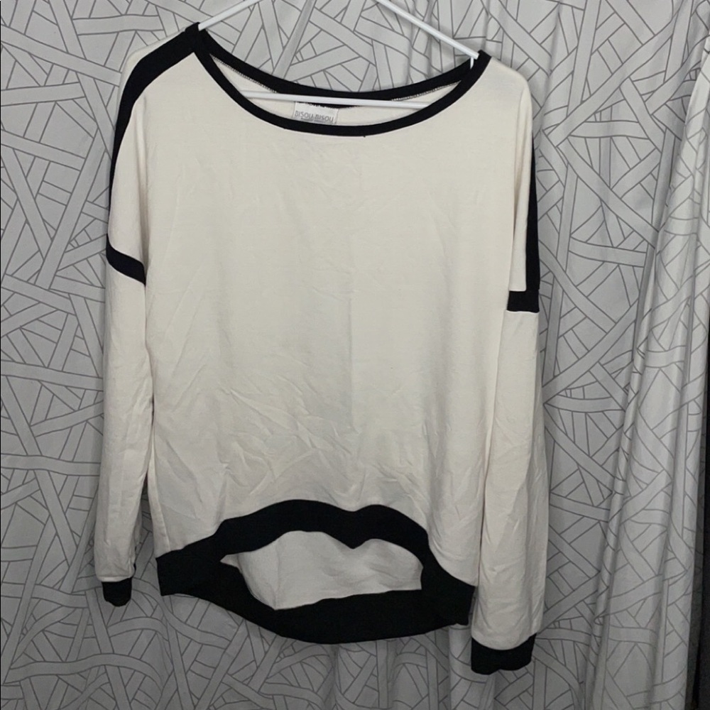 White and black sweater